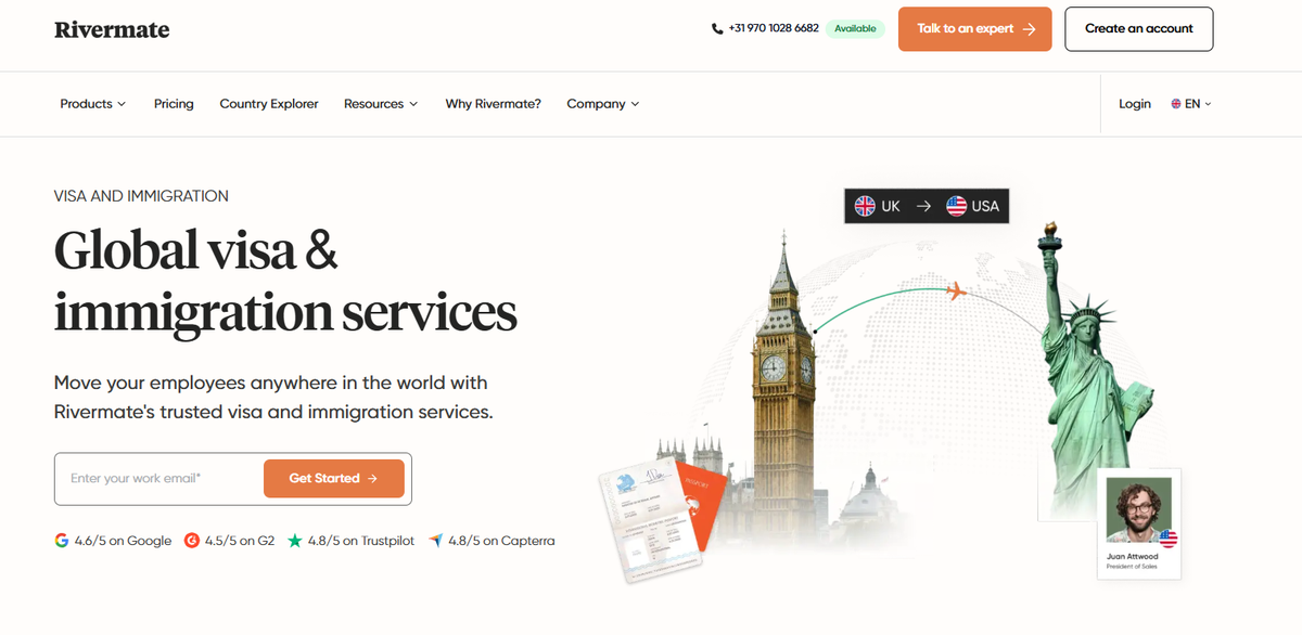 Rivermate’s visa and immigration support page