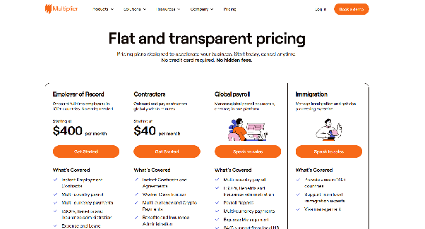 Multiplier’s pricing page
