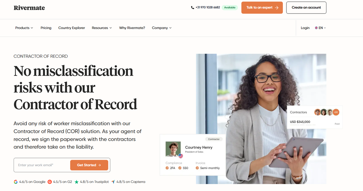 Rivermate’s contractor of record solution