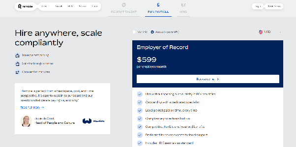 Remote’s pricing page