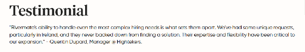 Hightekers client testimonial