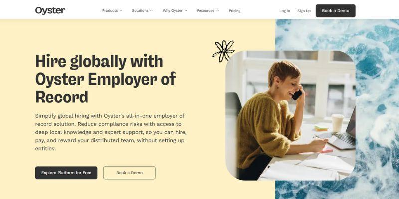 Oyster Homepage showcasing EOR platform among leading Velocity Global alternatives